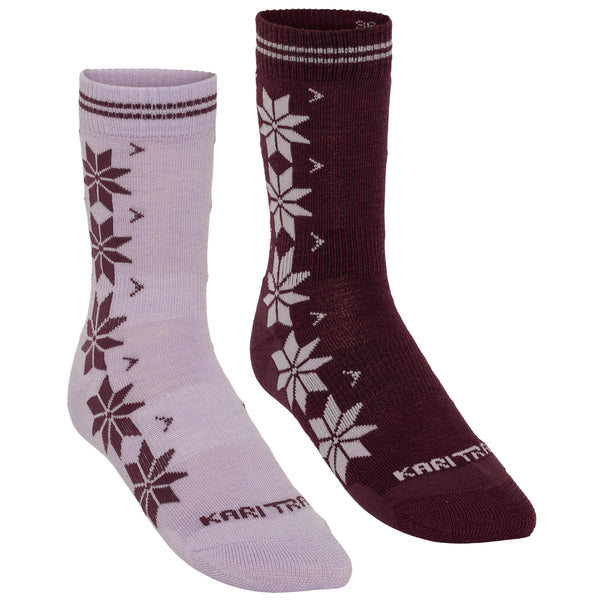Kari Traa Vinst Wool Socks 2PK Sportssokker Dame - Lil Dark Pink - Lil Dark Pink