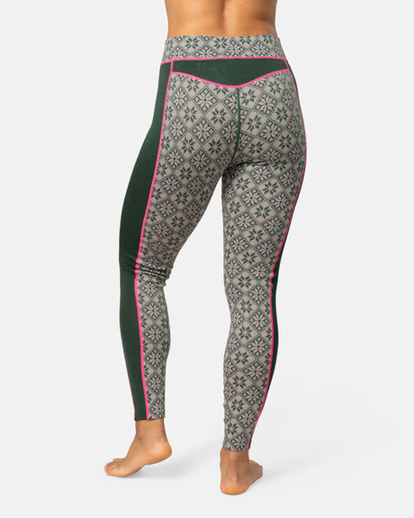 Kari Traa Rose Half Zip High Waist Skiundertøj Sæt Dame - Thyme Green -