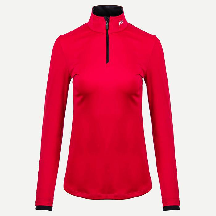 Kjus Women's Feel Midlayer Half-Zip Skiundertrøje Dame - Cranberry - Cranberry
