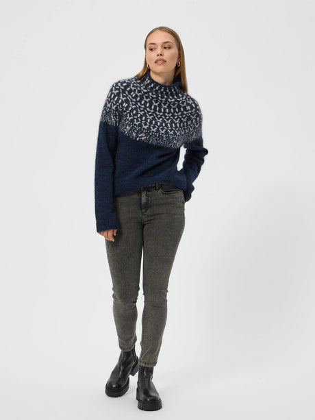 Redgreen Women Jesebel Knit Sweater Dame - Navy Pattern -