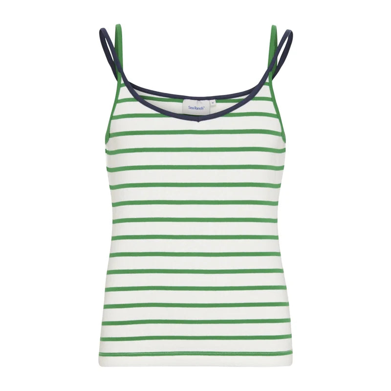 Sea Ranch Lorna Tank Top Dame – Pearl / Green