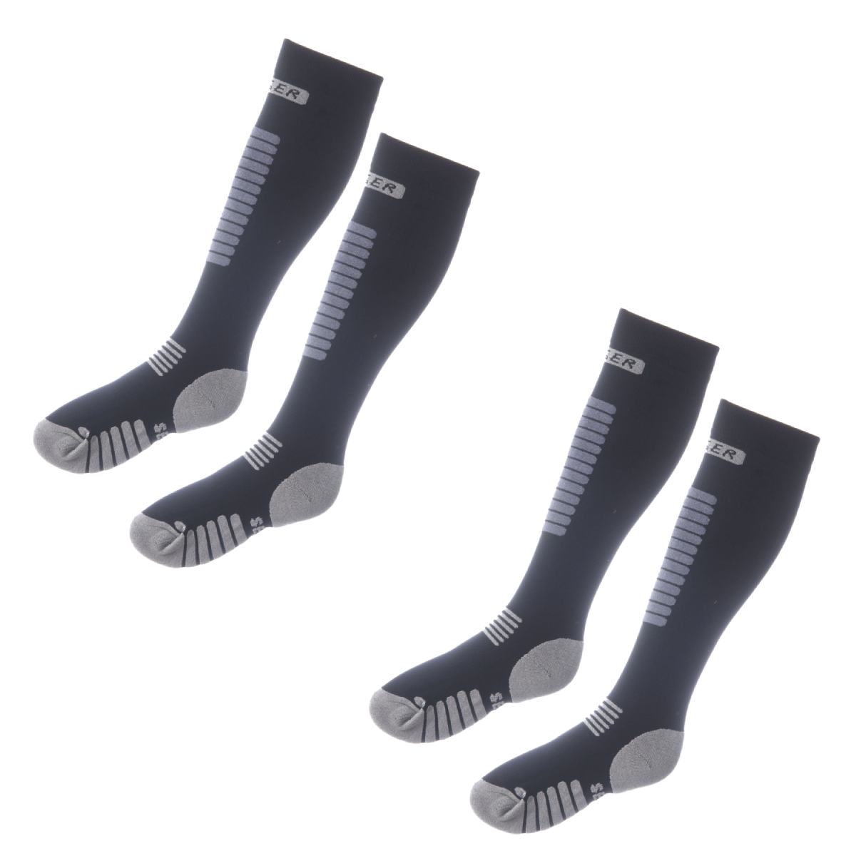 Seger Zone Unisex Skisokker Dame Herre 2-pak - Black