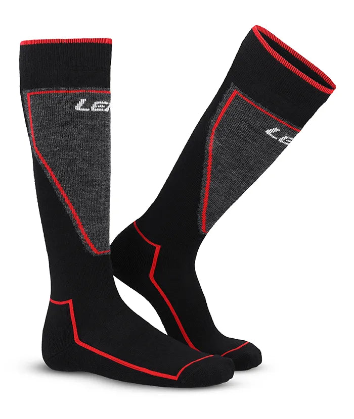 Lenz Skiing Performance Ski Socks 2-pak Skisokker Dame / Herre - Black / Red -