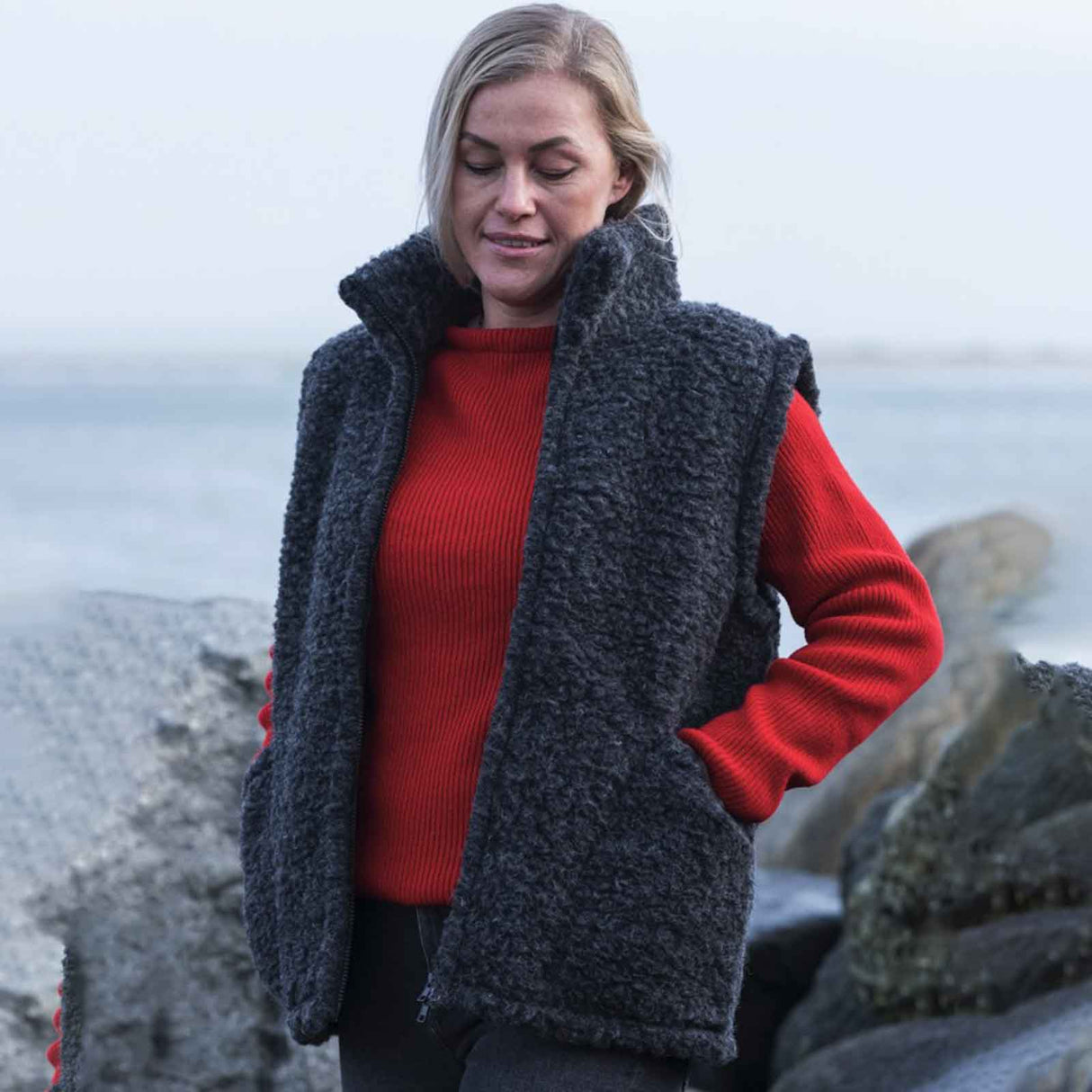 Woolwear Unisex Bodywarmer Vest Dame Herre - Koksgrå - Koksgrå