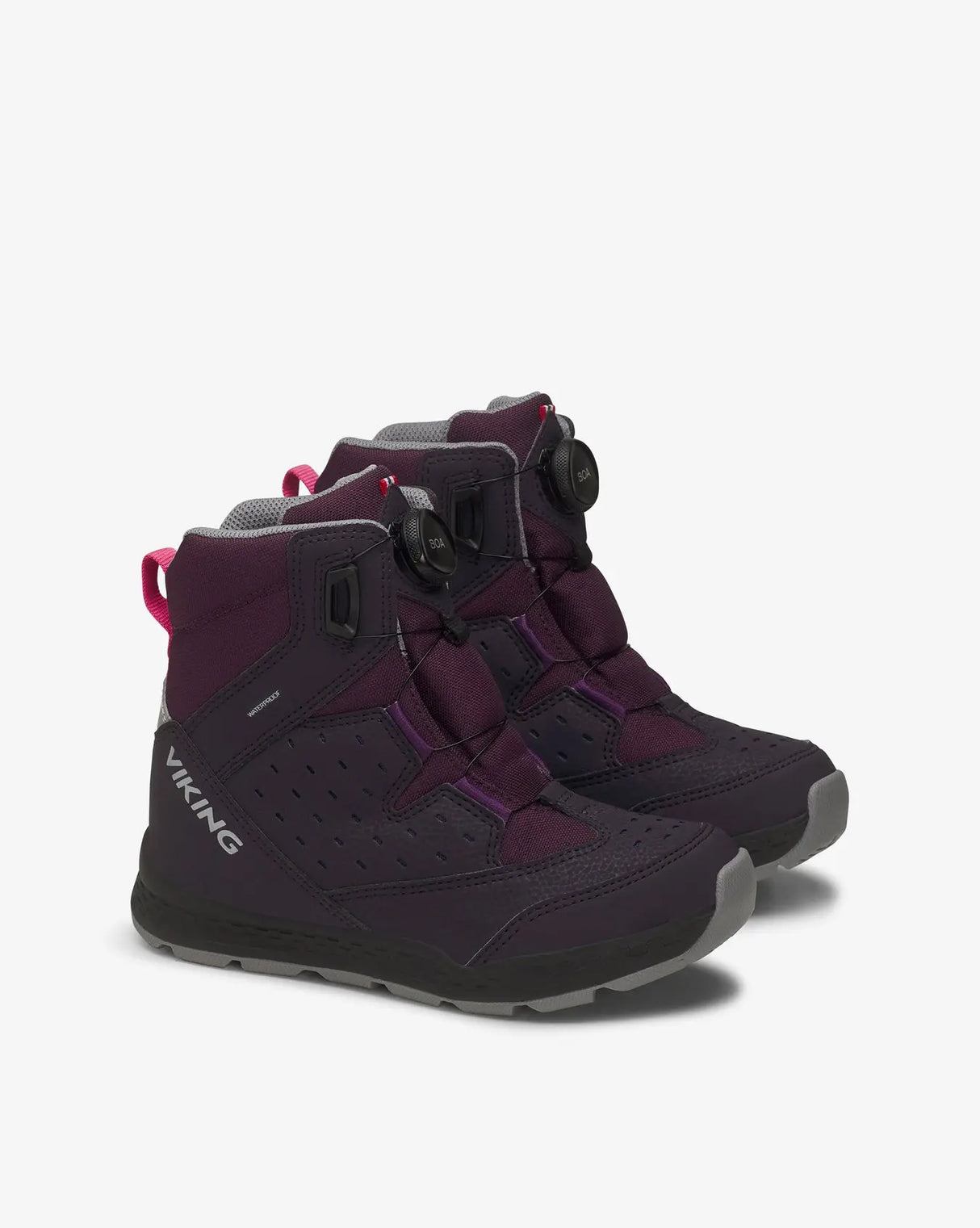 Viking Espo High 2 WP BOA Junior Vinterstøvler Børn - Aubergine/Magenta -