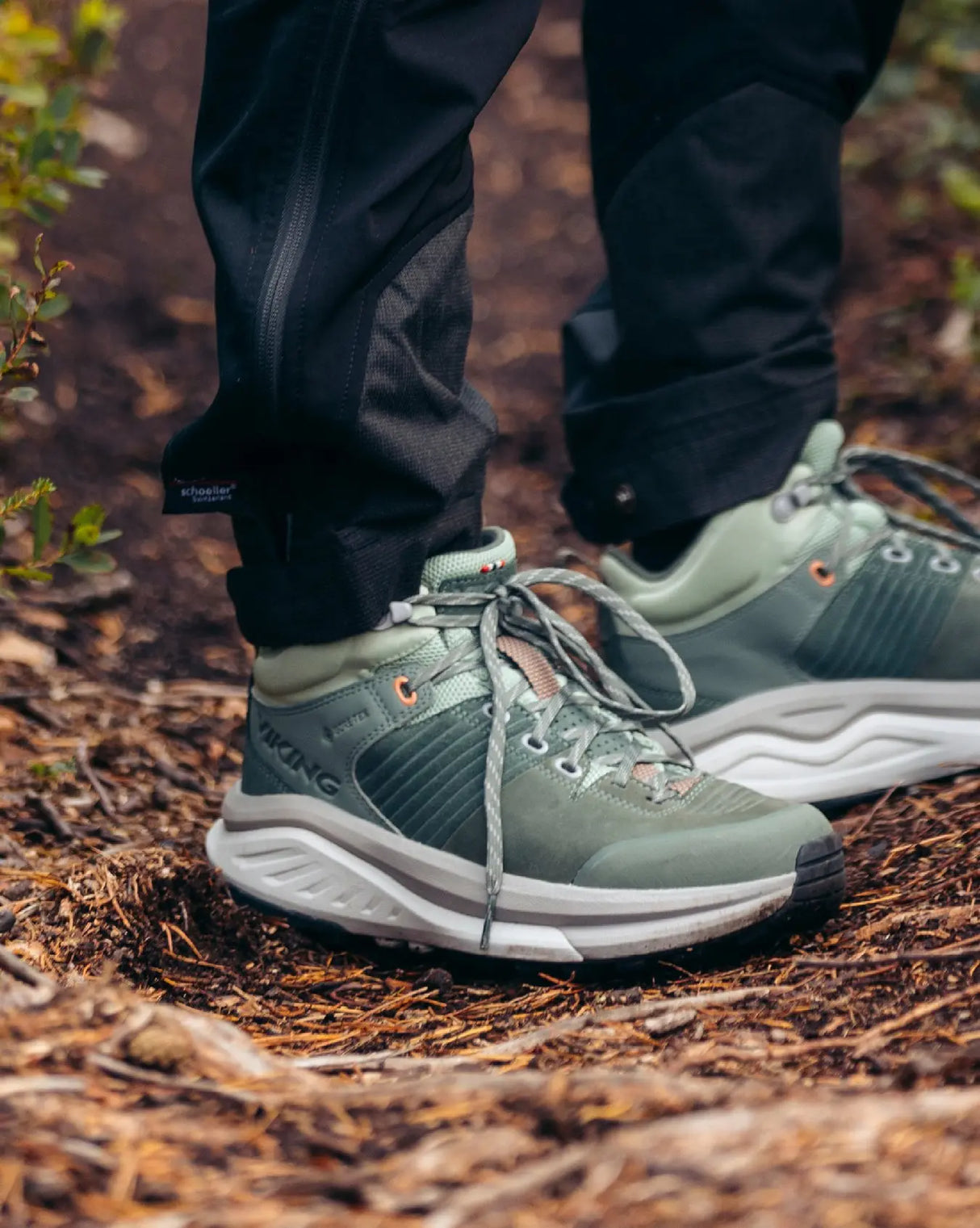 Viking Cerra Hike Mid Women's Hiking Shoes Vandresko Dame - Green/Light Grey -