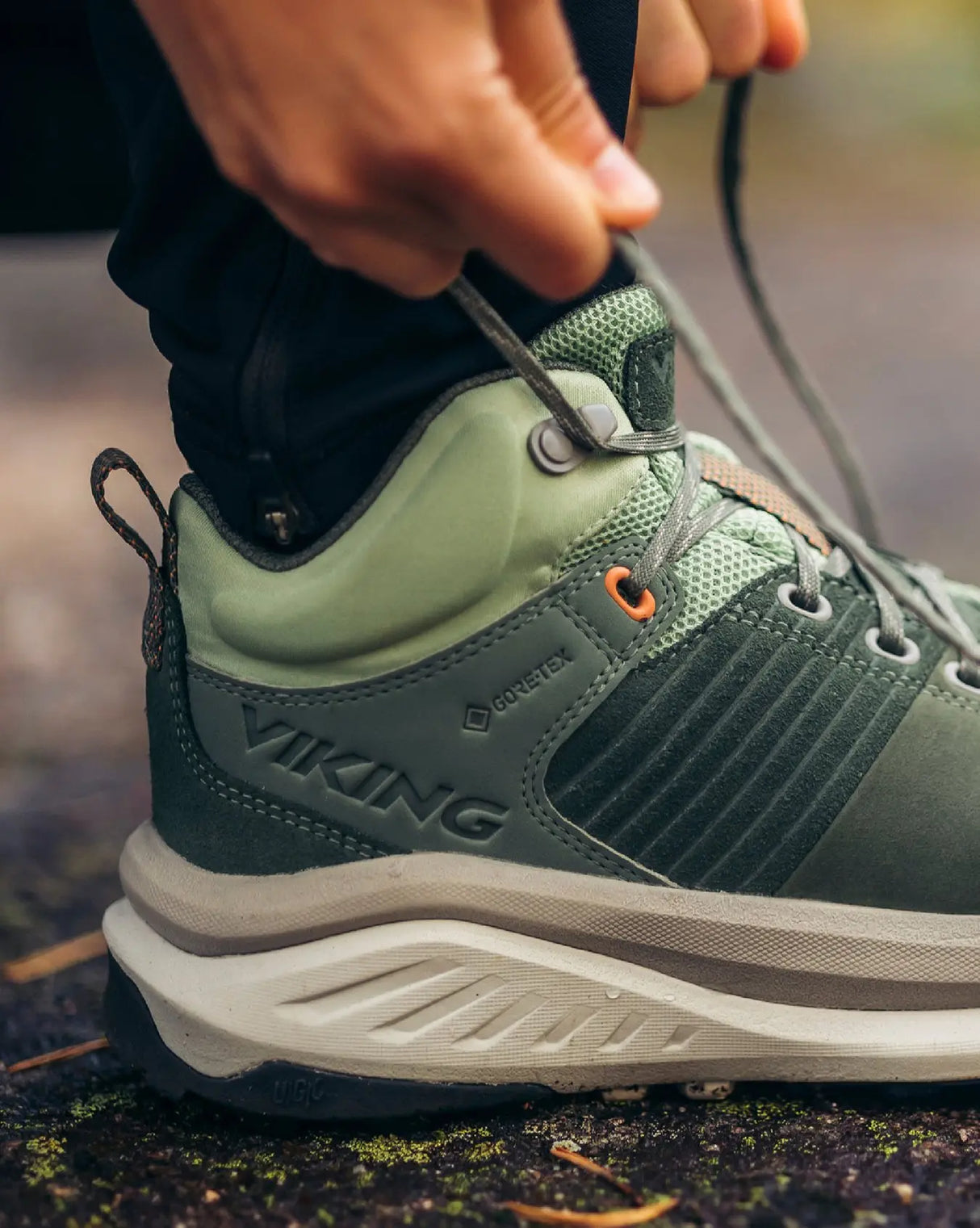 Viking Cerra Hike Mid Women's Hiking Shoes Vandresko Dame - Green/Light Grey -