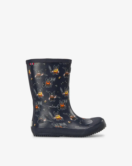 Viking Indie Print Gummistøvler Børn - Navy/Orange - Navy Orange