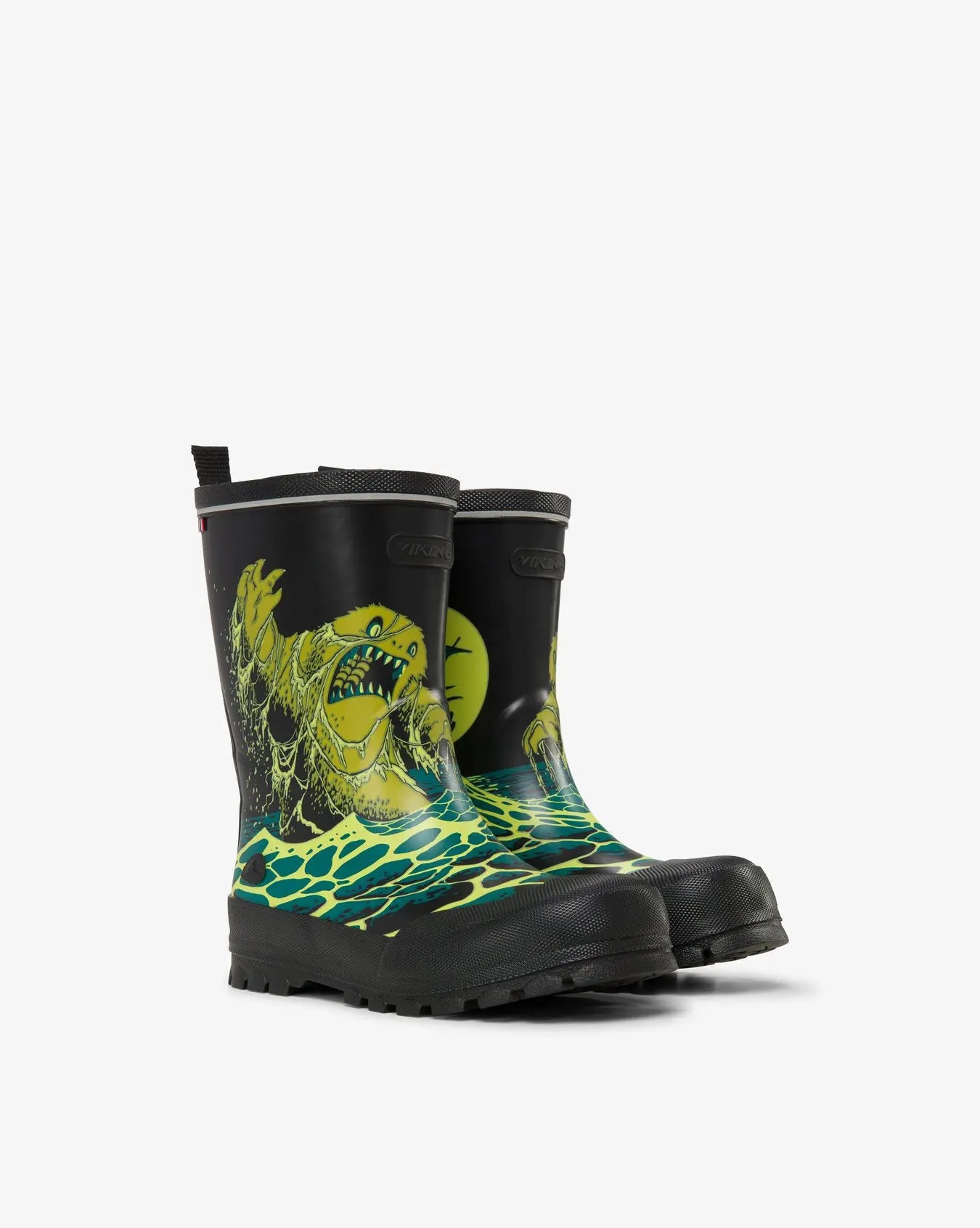 Viking Jolly Print Rubber Boots Gummistøvler Børn - Black/Blue Green -