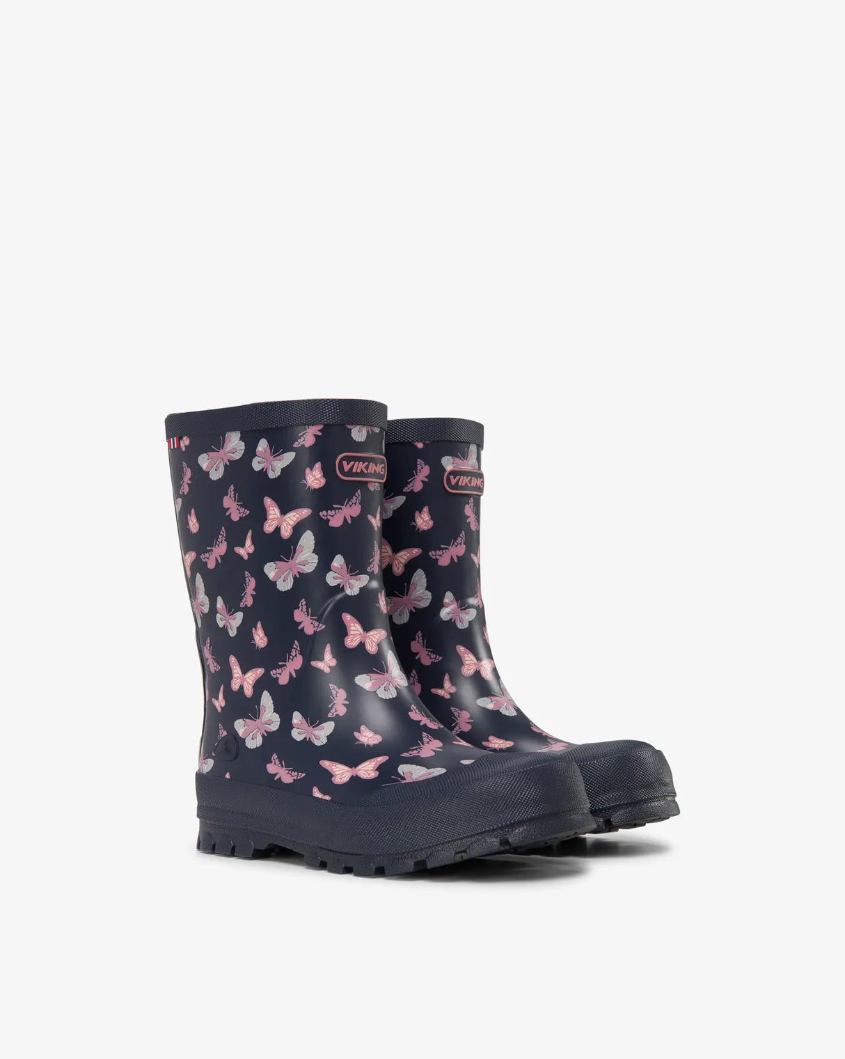 Viking Jolly Print Rubber Boots Gummistøvler Børn - Navy/Antiquerose -