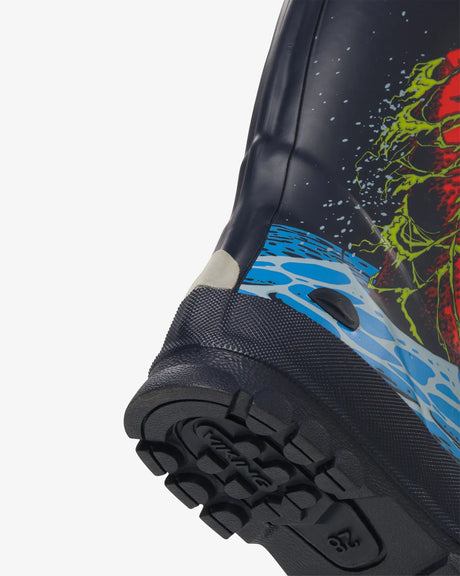 Viking Jolly Print Rubber Boots Gummistøvler Børn - Navy/Ice Blue -