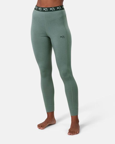 Kari Traa Klara High Waist Pant Højtaljede Skiunderbukser Dame - Murk Green -