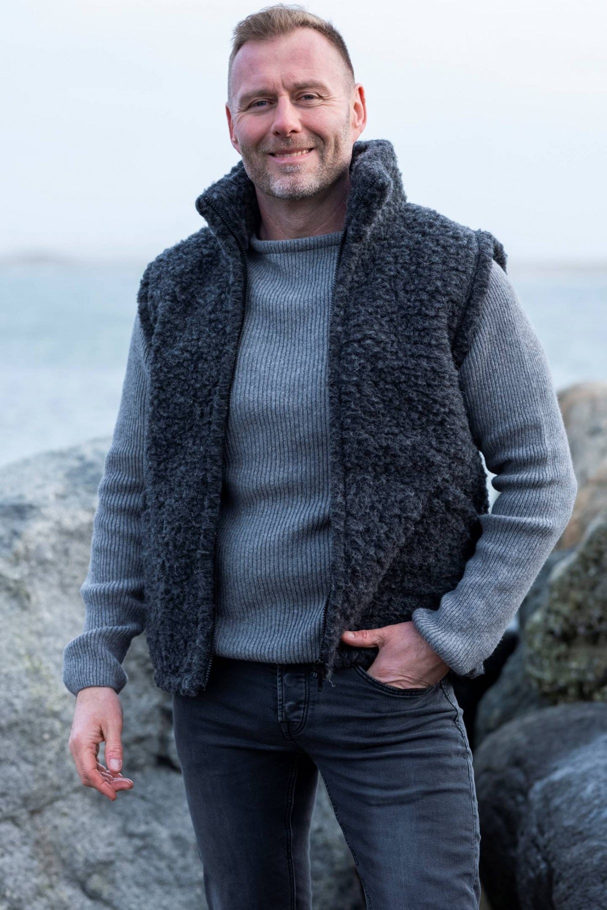 Woolwear Unisex Bodywarmer Vest Dame Herre - Koksgrå