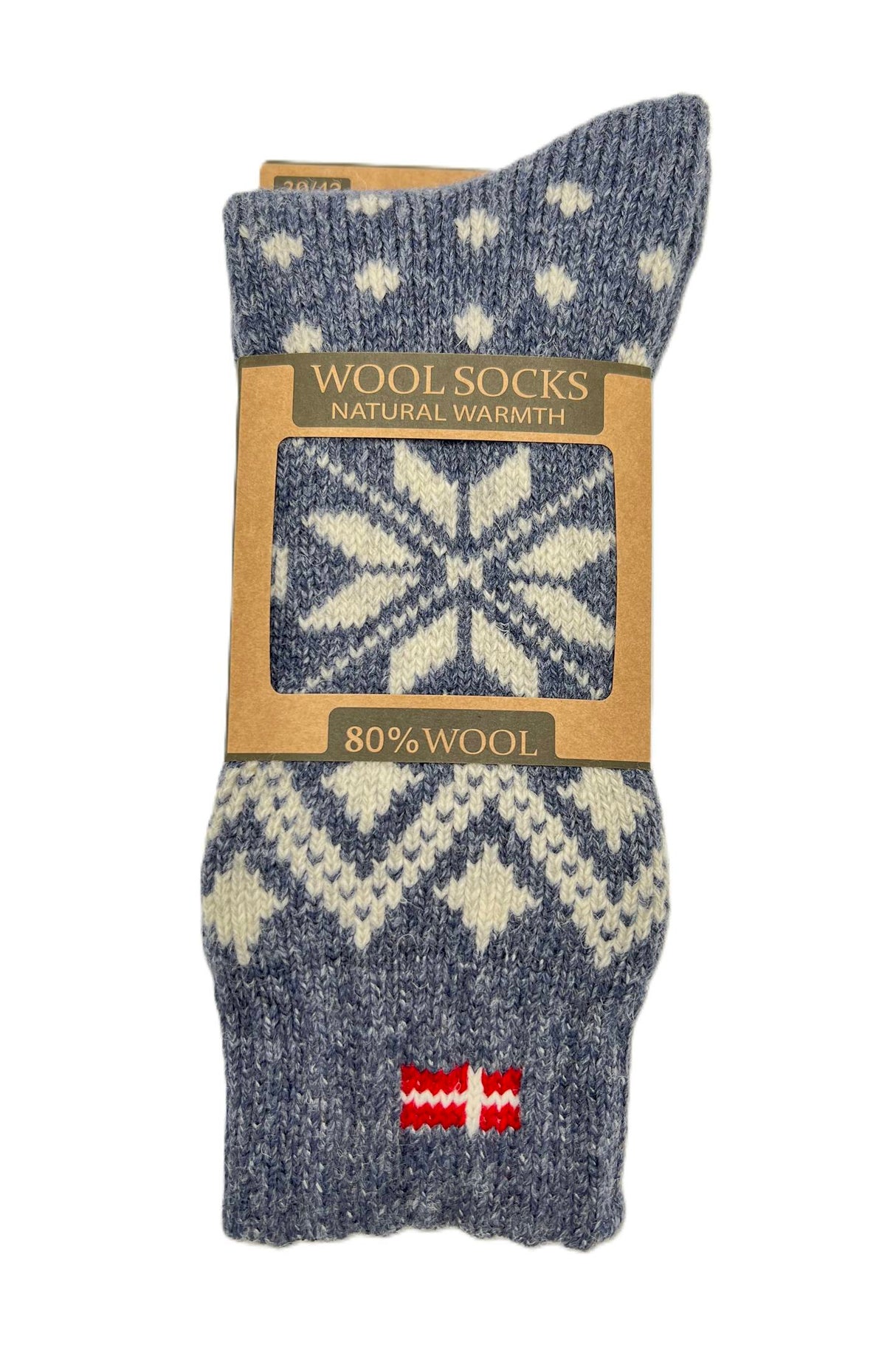 Woolwear Ragsokker med dansk flag - Denim