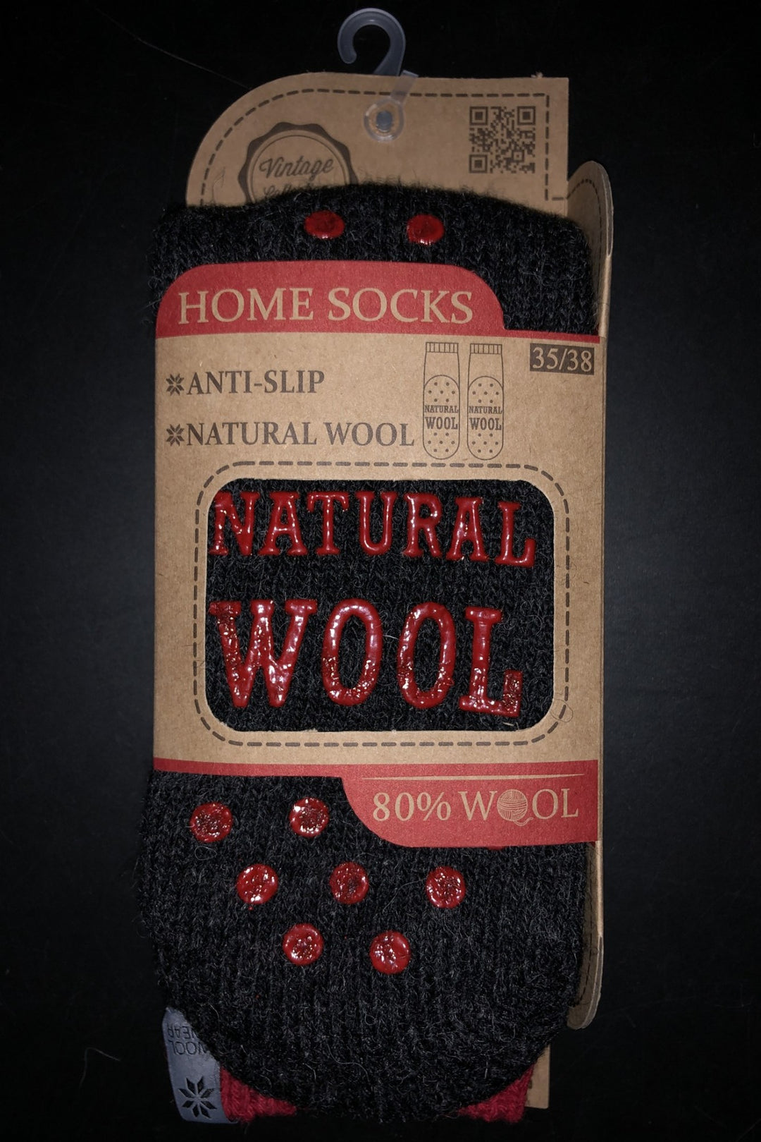 Woolwear skridsikre sokker med silikone dupper - Koks