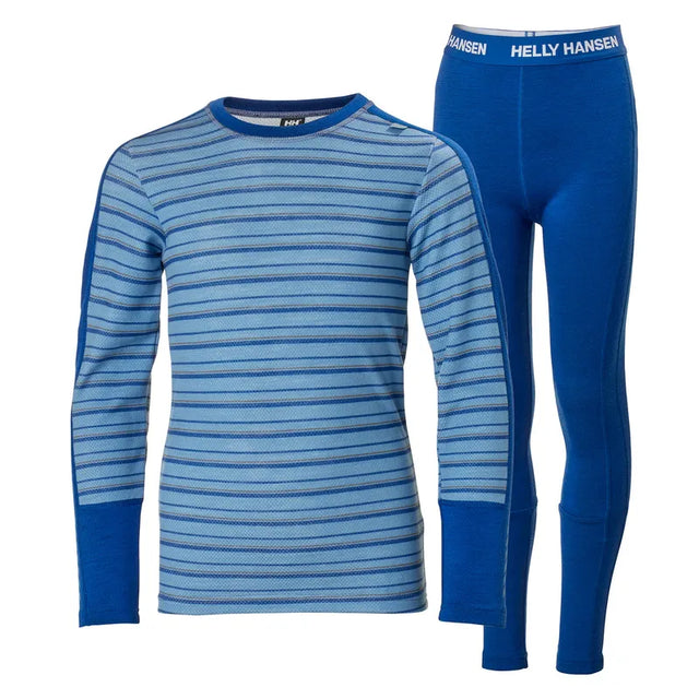 Helly Hansen Juniors' Graphic LIFA® Merino Base Layer Set Skiundertøj Børn - Blue Fog - Blue Fog