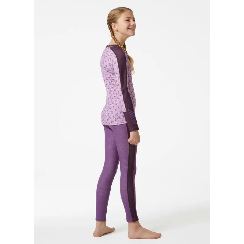 Helly Hansen Juniors' Graphic LIFA® Merino Base Layer Set Skiundertøj Børn - Crushed Grape -