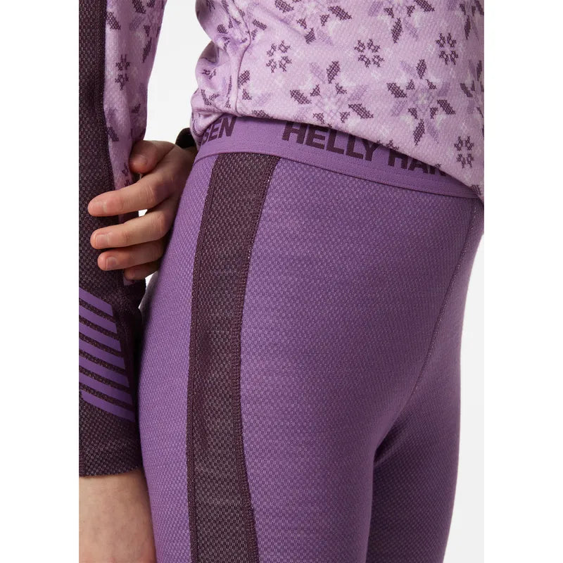 Helly Hansen Juniors' Graphic LIFA® Merino Base Layer Set Skiundertøj Børn - Crushed Grape -
