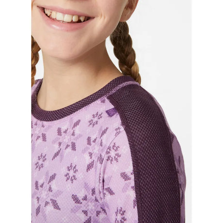 Helly Hansen Juniors' Graphic LIFA® Merino Base Layer Set Skiundertøj Børn - Crushed Grape -