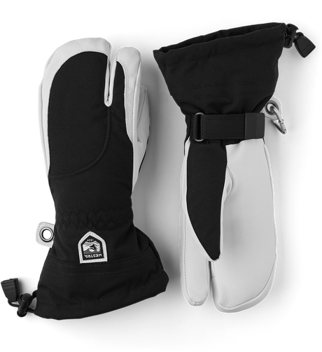 Hestra Heli Ski Female 3-finger Skihandsker Dame - Black & off white - Black & off white