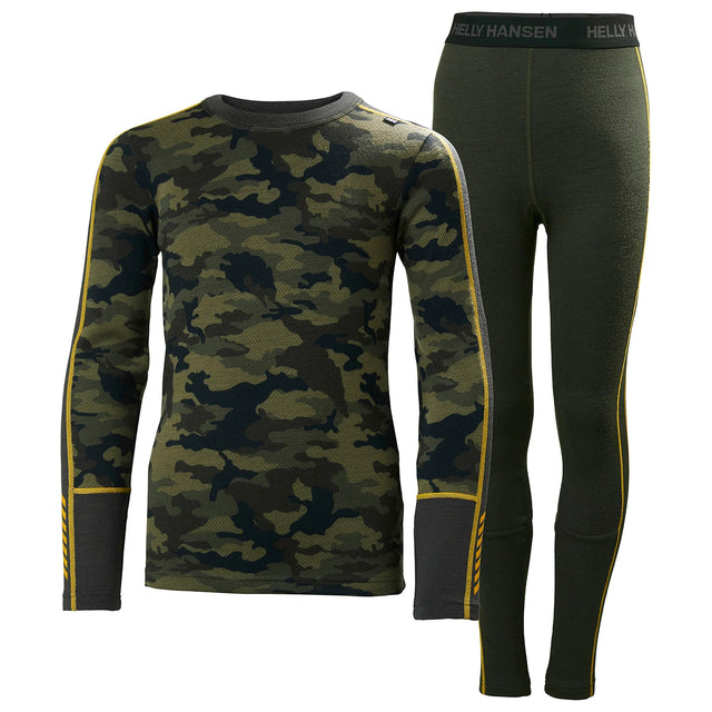 Helly Hansen Juniors' LIFA® Merino Midweight Base Layer Set Skiundertøj Børn - Pine Green - Pine Green
