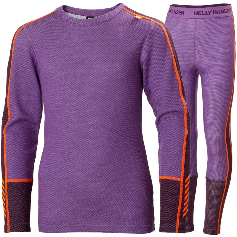 Helly Hansen Juniors' LIFA® Merino Midweight Base Layer Set Skiundertøj Børn - Crushed Grape - Crushed Grape