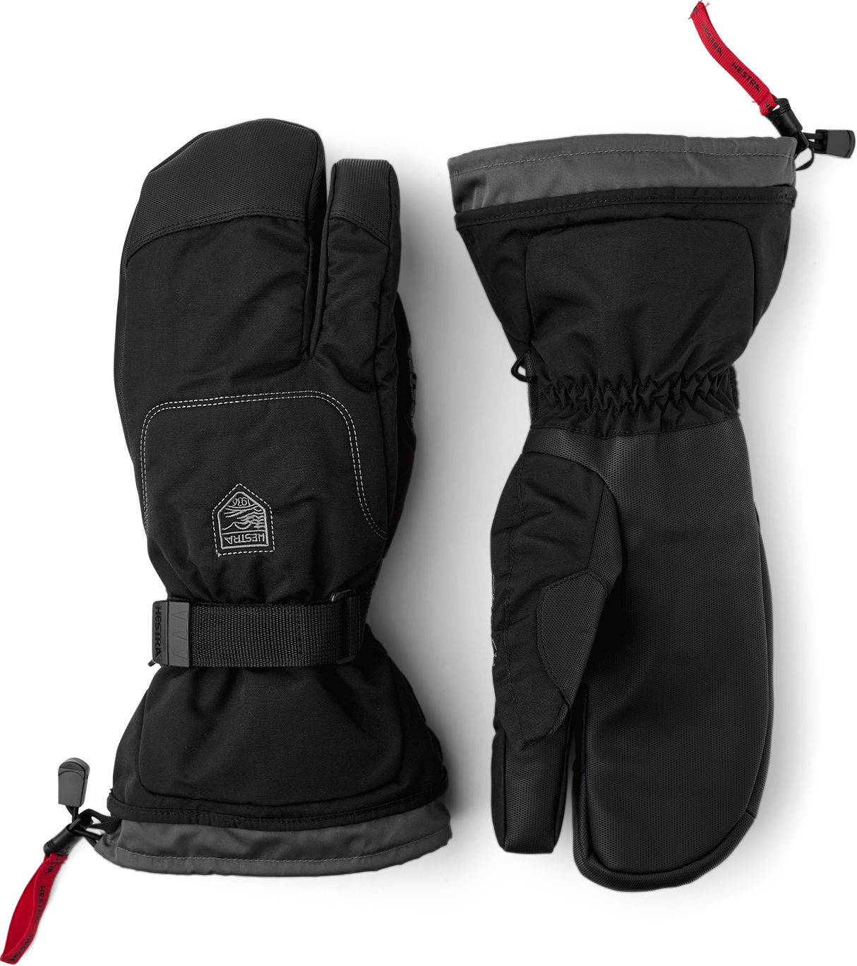 Hestra Gauntlet Sr. 3-finger Skihandsker Herre - Black - Black