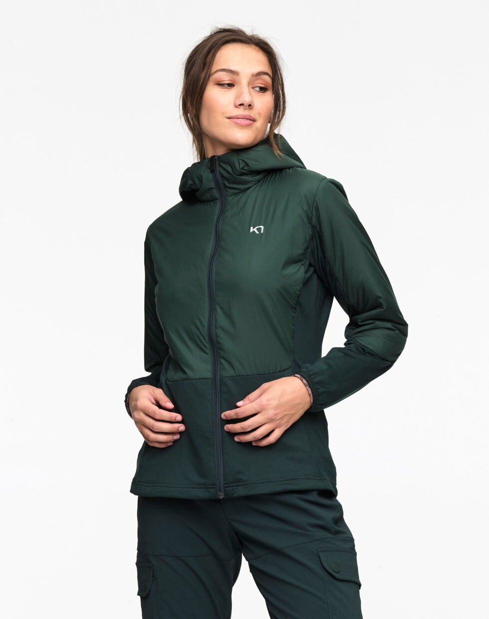 Kari Traa Sanne Hybrid Jakke Dame - Pine Dark Green -