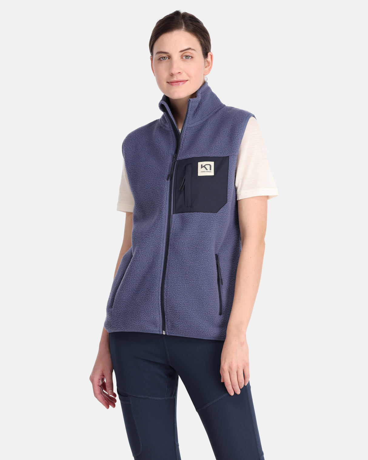 Kari Traa Røthe Fleece Vest Dame - Moon - Moon Blue