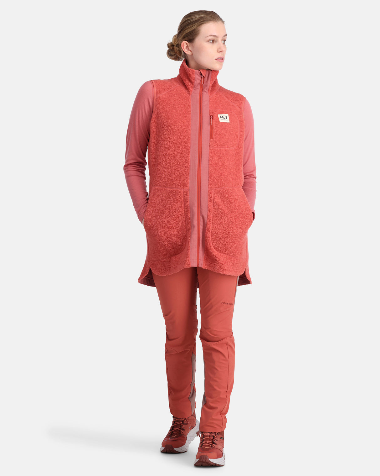 Kari Traa Sanne Pile Vest Long Vest Dame - Cedar -