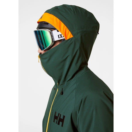 Helly Hansen Men's Powderface / Sogn Skisæt Herre - Darkest Spruce / Neon Orange -