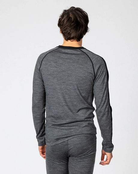 Bula Retro Wool Crew Skiundertøj Sæt Herre - Black Melange -