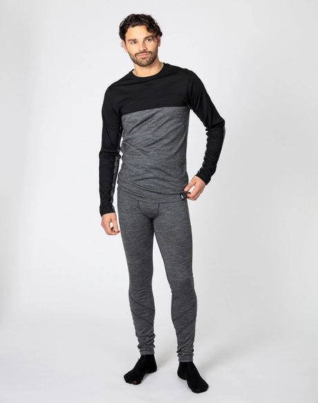 Bula Retro Wool Crew Skiundertøj Sæt Herre - Black Melange -