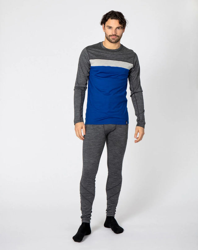 Bula Retro Wool Crew Skiundertøj Sæt Herre - Lapis / Black Melange - XL