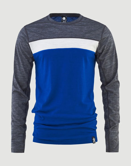 Bula Retro Wool Crew Skiundertøj Sæt Herre - Lapis / Black Melange -