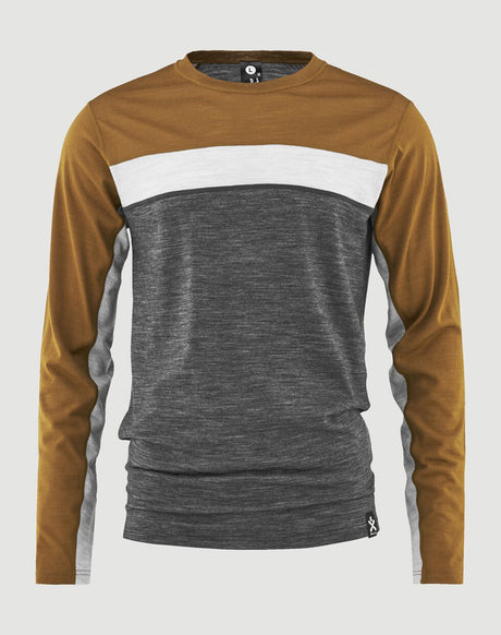 Bula Retro Wool Crew Skiundertøj Sæt Herre - Rubber Melange / Black Melange -