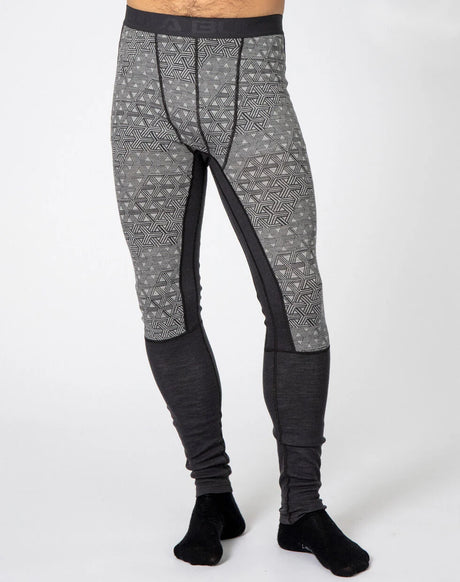 Bula Geo Merino Wool Half Zip Skiundertøj Sæt Herre - Grey -