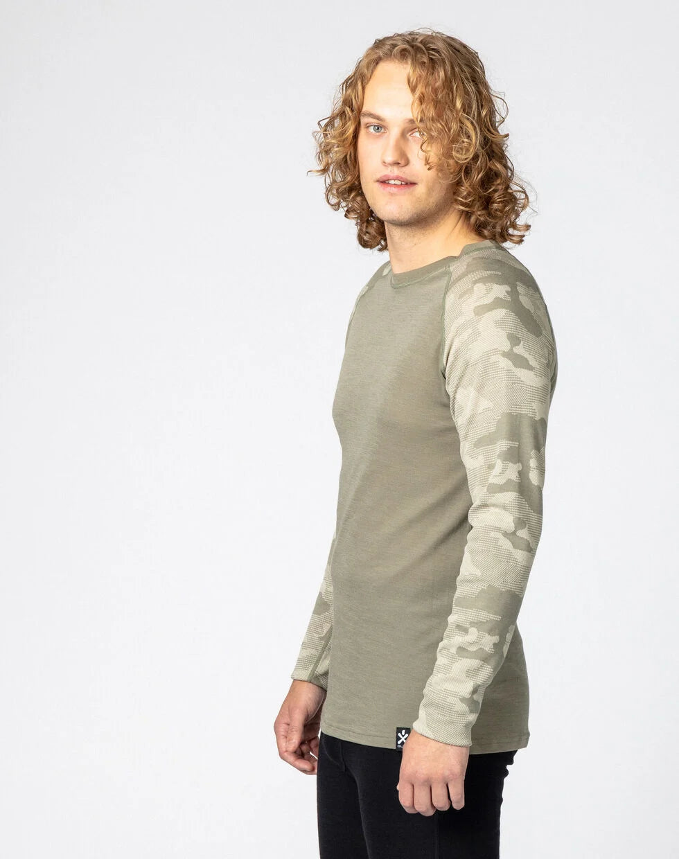 Bula Camo Merino Wool Crew Skiundertrøje Herre - Sage -