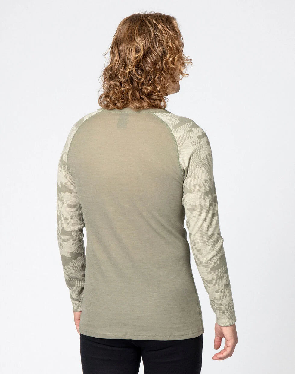 Bula Camo Merino Wool Crew Skiundertrøje Herre - Sage -