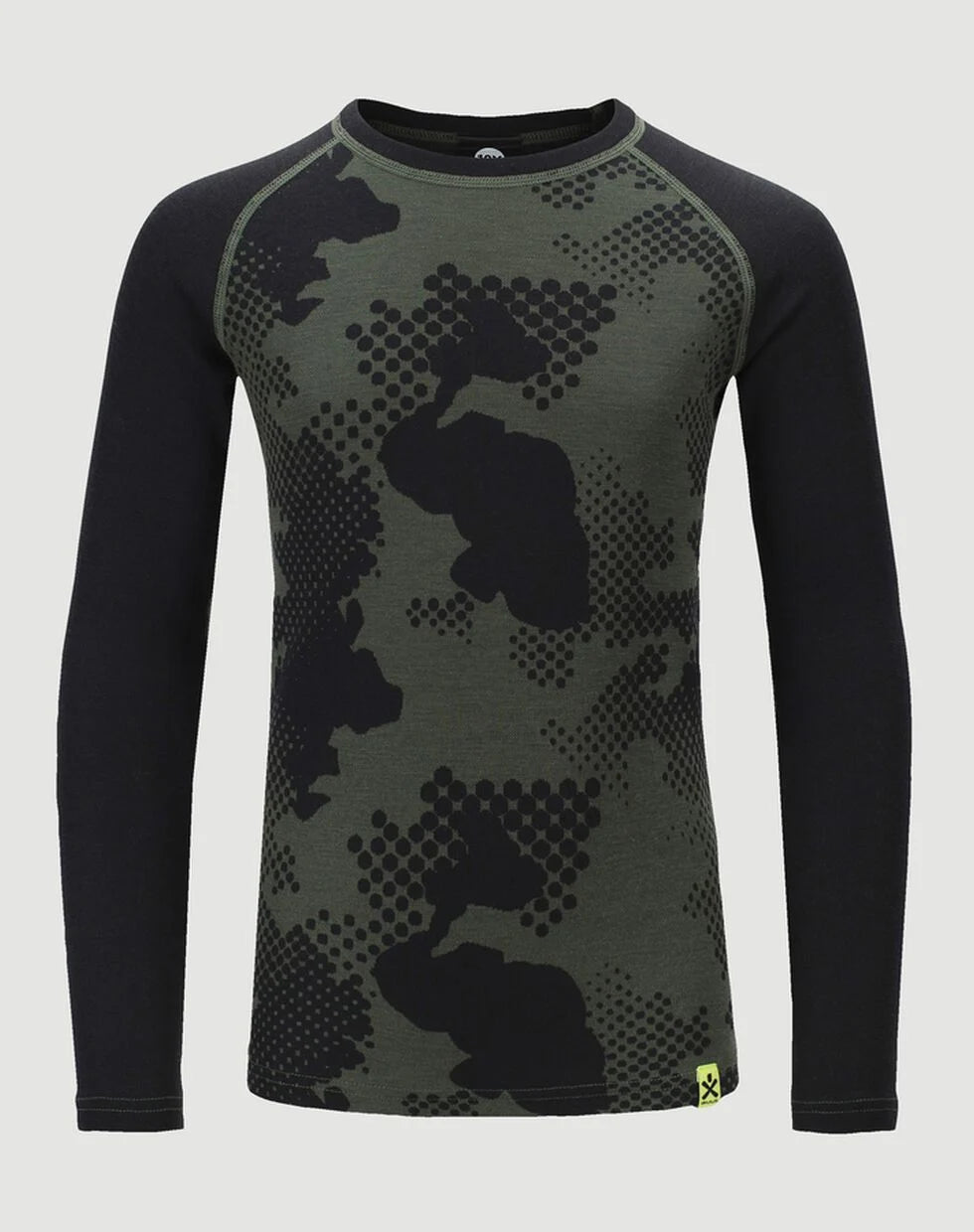Bula Junior Freeride Merino Uld L/S Skiundertrøje Børn - Dolive - Dark Olive