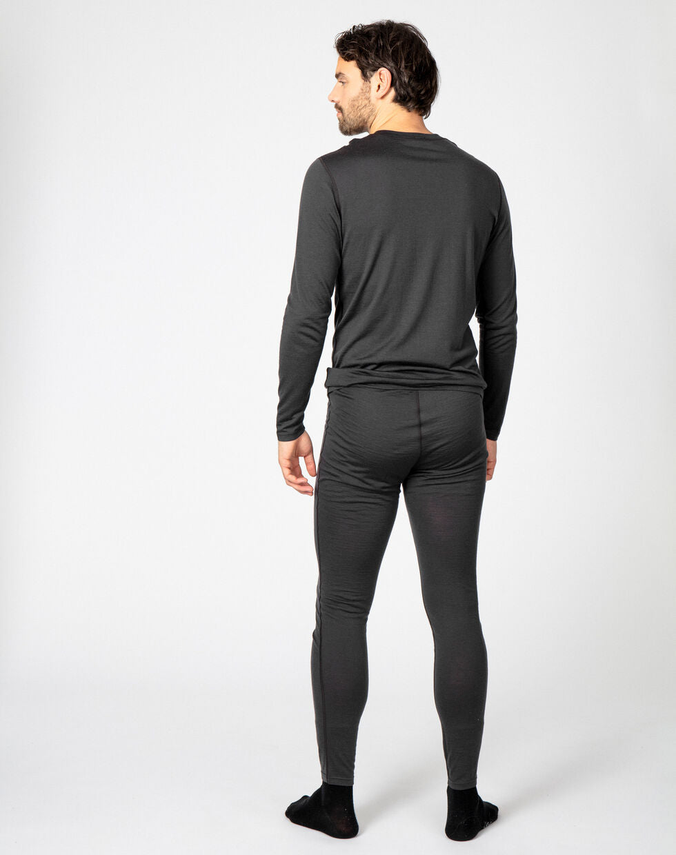 Bula Aztec Merino Wool Crew Skiundertøj Sæt Herre - Dark Grey -