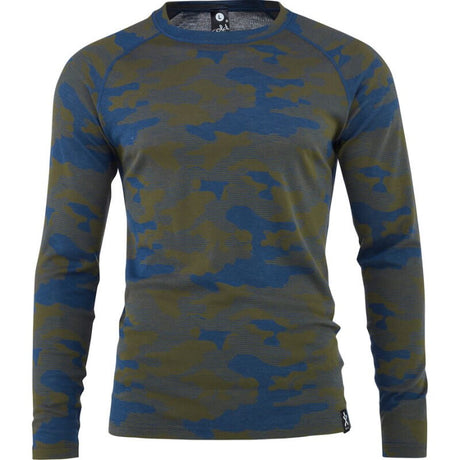 Bula Camo Merino Wool Crew Skiundertrøje Herre - Denim -