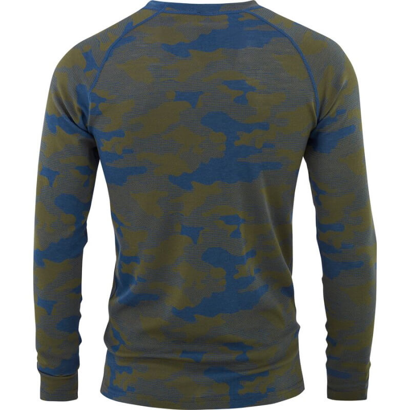 Bula Camo Merino Wool Crew Skiundertrøje Herre - Denim -