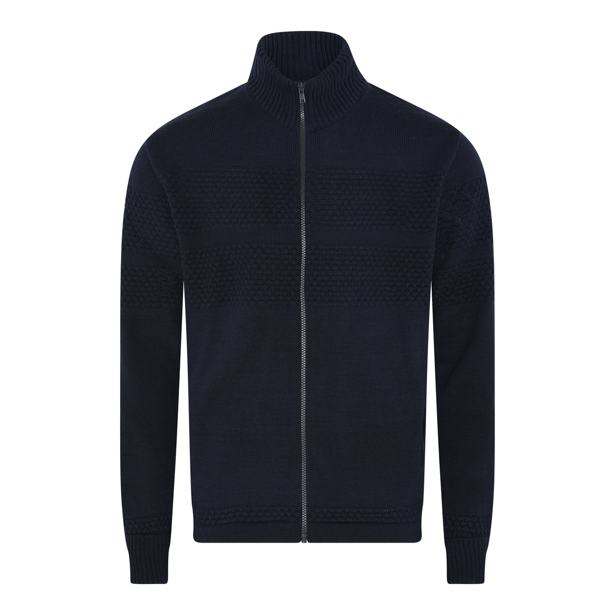 Clipper Saltum Cardigan Stand Up Collar Zip Sømandstrøje - Captain Navy - Captain Navy