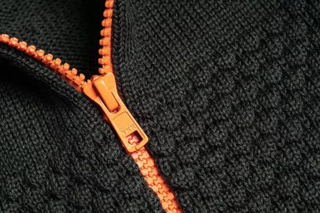 Clipper Saltum Cardigan Stand Up Collar Zip Sømandstrøje - Olive Melange -