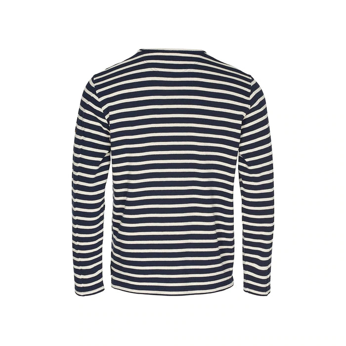 Sea Ranch Hugo Stribet Langærmet T-shirt - SR Navy/Ecru -