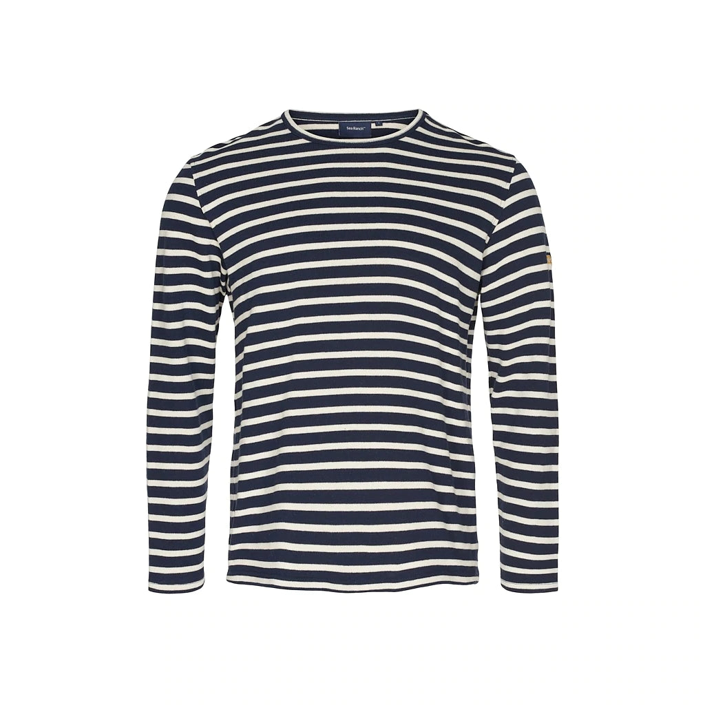 Sea Ranch Hugo Stribet Langærmet T-shirt - SR Navy/Ecru -