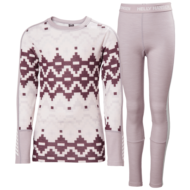 Helly Hansen Juniors' Graphic LIFA® Merino Base Layer Set Skiundertøj Børn - Dusty - Dusty