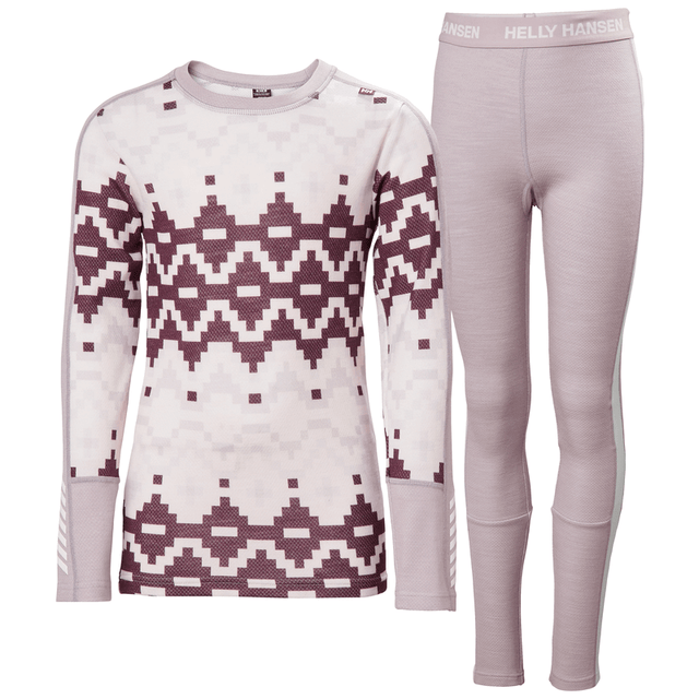 Helly Hansen Juniors' Graphic LIFA® Merino Base Layer Set Skiundertøj Børn - Dusty - Dusty