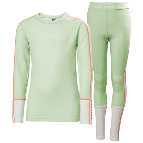 Helly Hansen Juniors' LIFA® Merino Midweight Base Layer Set Skiundertøj Børn - Powder Green - Powder Green
